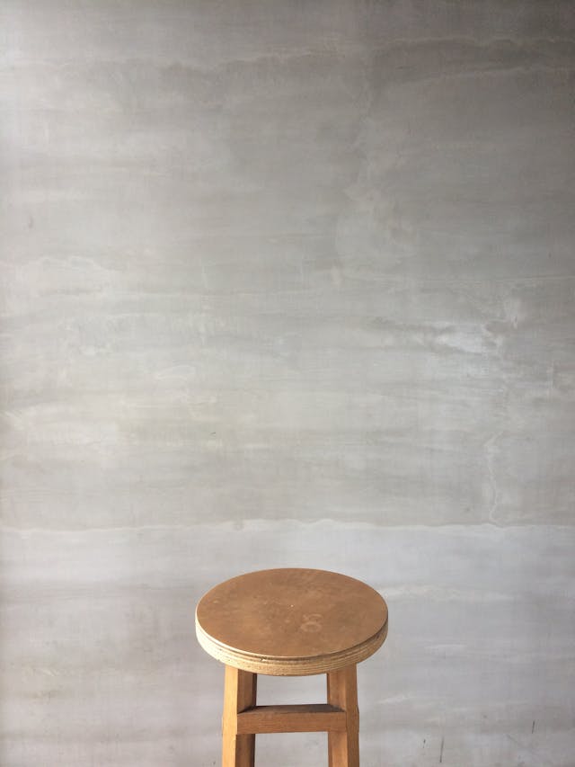 Brown wooden stool